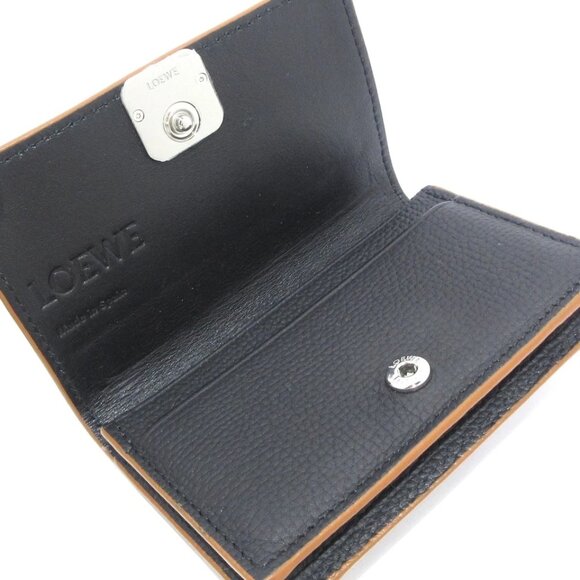 LOEWE Anagram Business Card Holder Black Brown Soft Calf -536-050525 - Picture 9 of 12